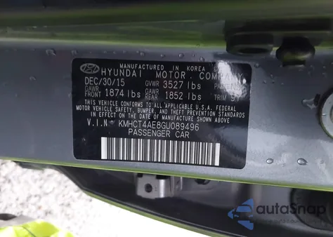 2016 Hyundai Accent Se из США, поврежденный, VIN KMHCT4AE8GU089496